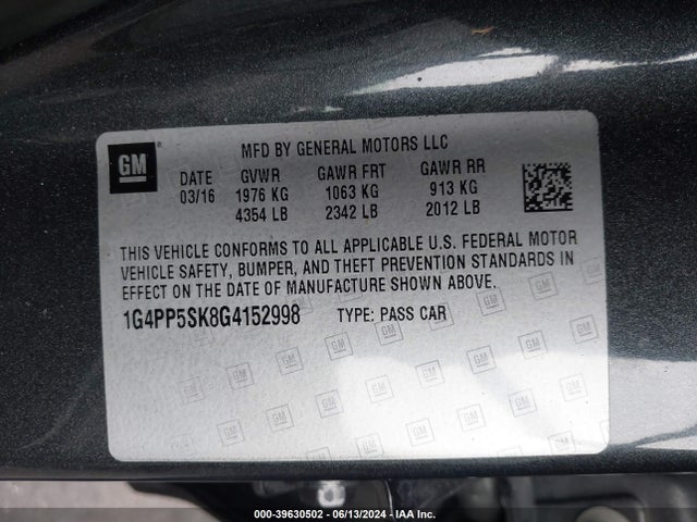 1G4PP5SK8G4152998 Buick Verano