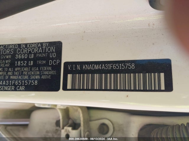 KIA RIO LX 2015 KNADM4A31F6515758 Image 9