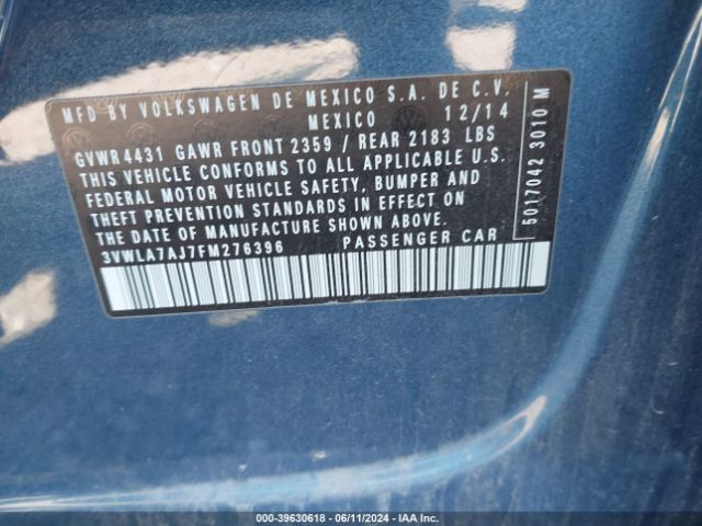 3VWLA7AJ7FM276396 Volkswagen Jetta 2.0l Tdi Se