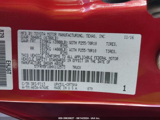 5TFRM5F18HX112573 Toyota Tundra Sr5 4.6l V8