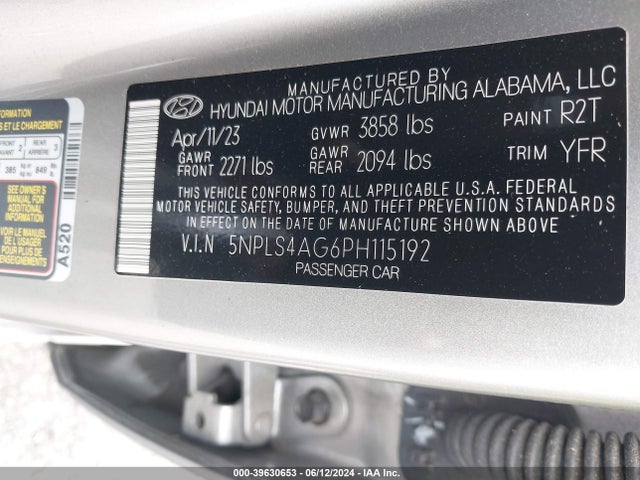 Hyundai ELANTRA SEL 2023 5NPLS4AG6PH115192 Image 9