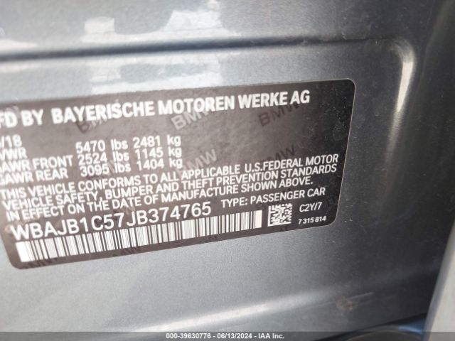 WBAJB1C57JB374765 BMW 530e Xdrive Iperformance