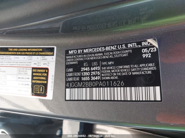 4JGGM2BB0PA011626 Mercedes-Benz Eqe 350+ Suv