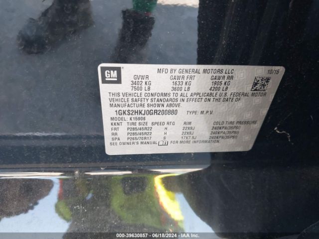 1GKS2HKJ0GR200880 GMC YUKON XL DENALI