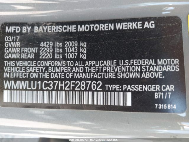 WMWLU1C37H2F28762 Mini Clubman Cooper