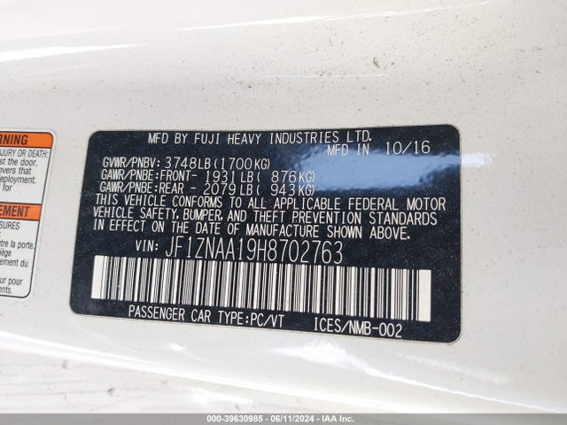 Toyota 86 2017 JF1ZNAA19H8702763 Image 9