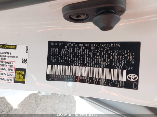 Toyota COROLLA LE 2024 5YFB4MDE1RP148767 Image 9