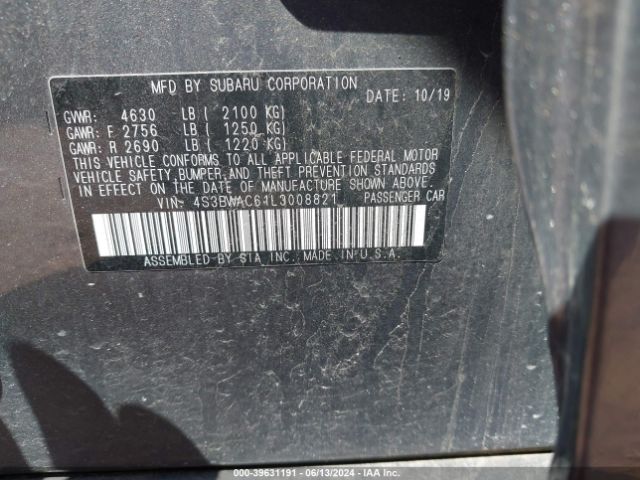 4S3BWAC61L3008821 Subaru Legacy Premium