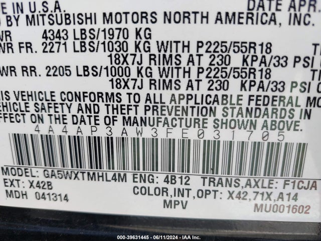 2015 MITSUBISHI OUTLANDER SPORT 4A4AP3AW3FE031705 Photo 8