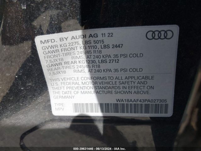 2023 AUDI A4 ALLROAD WA18AAF43PA027305 Photo 8