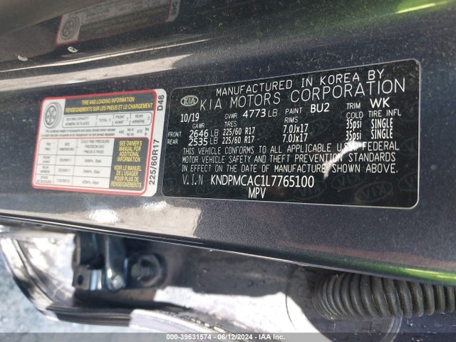 KIA Sportage Lx 2020 KNDPMCAC1L7765100 Image 9