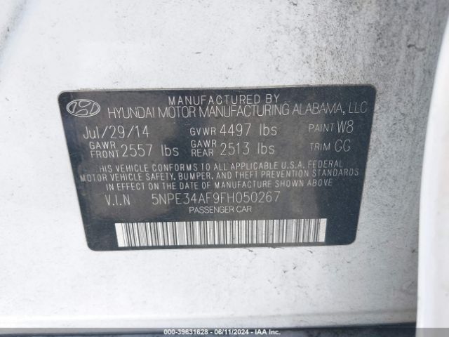 5NPE34AF9FH050267 Hyundai Sonata Sport