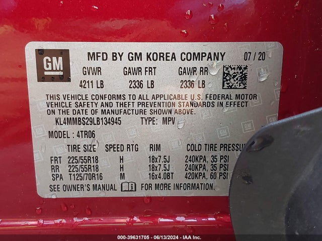 KL4MMBS29LB134945 Buick Encore Gx Fwd Preferred