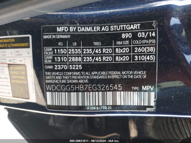 WDCGG5HB7EG326545 Mercedes-Benz GLK 350