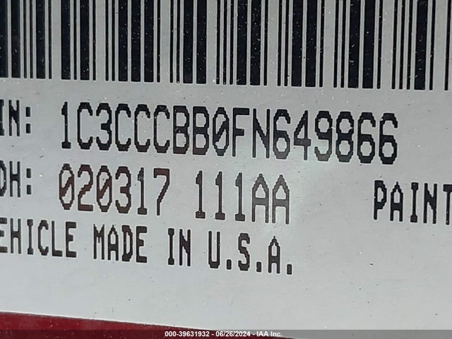 1C3CCCBB0FN649866 Chrysler 200 S