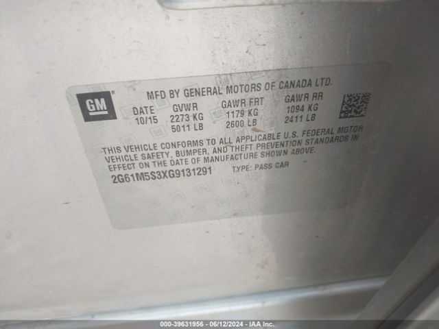 2G61M5S3XG9131291 Cadillac Xts Luxury Collection