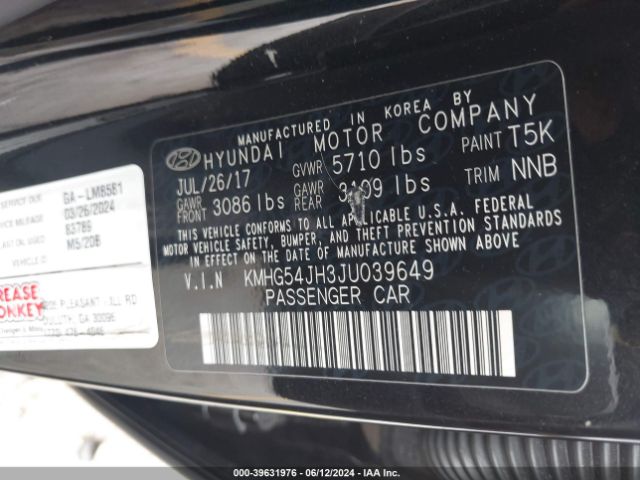 KMHG54JH3JU039649 Genesis G90 5.0 Ultimate