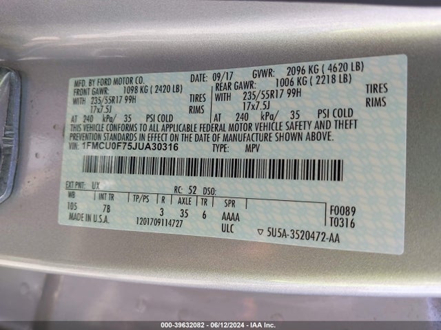 Ford ESCAPE S 2018 1FMCU0F75JUA30316 Image 9
