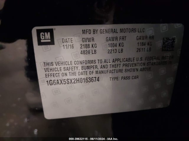 1G6AX5SX2H0163674 Cadillac CTS LUXURY