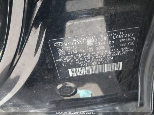 KMHD74LF5HU358974 Hyundai ELANTRA SE