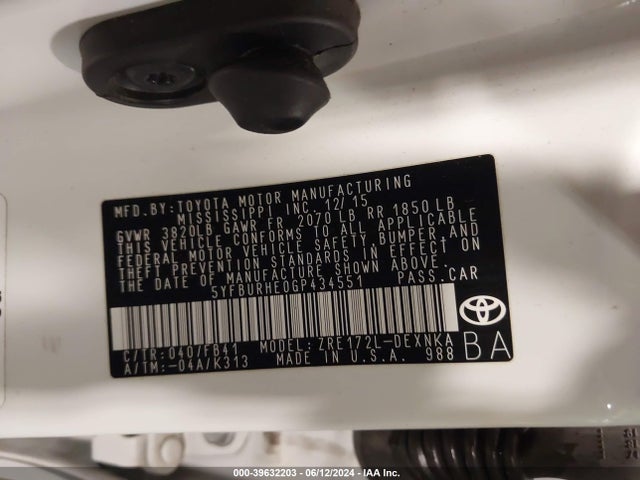 Toyota COROLLA LE 2016 5YFBURHE0GP434551 Image 9