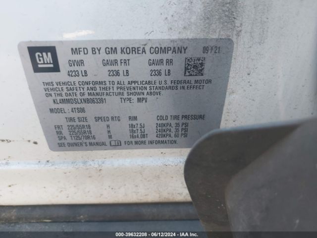 KL4MMDSLXNB063391 Buick Encore Gx Fwd Select