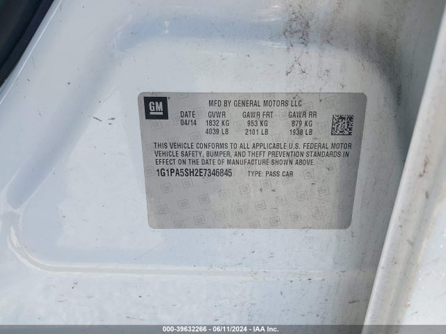 Chevrolet Cruze Ls Auto 2014 1G1PA5SH2E7346845 Image 9