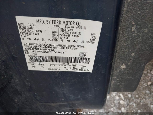 Ford F-150 Xl 2014 1FTMF1CM9EKD13824 Image 9