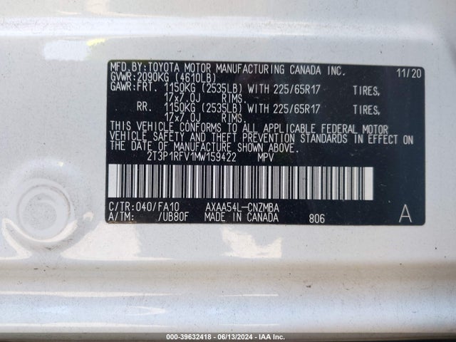 Toyota Rav4 Xle 2021 2T3P1RFV1MW159422 Image 9