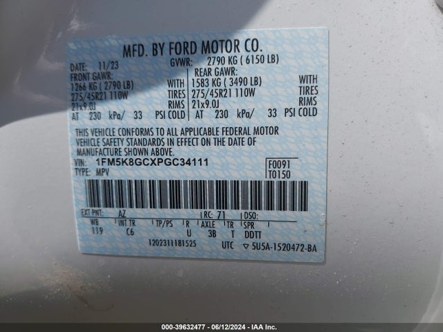 Ford Explorer St 2023 1FM5K8GCXPGC34111 Image 9