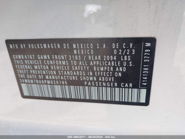 3VWBM7BU6PM020165 Volkswagen Jetta 1.5t Sport