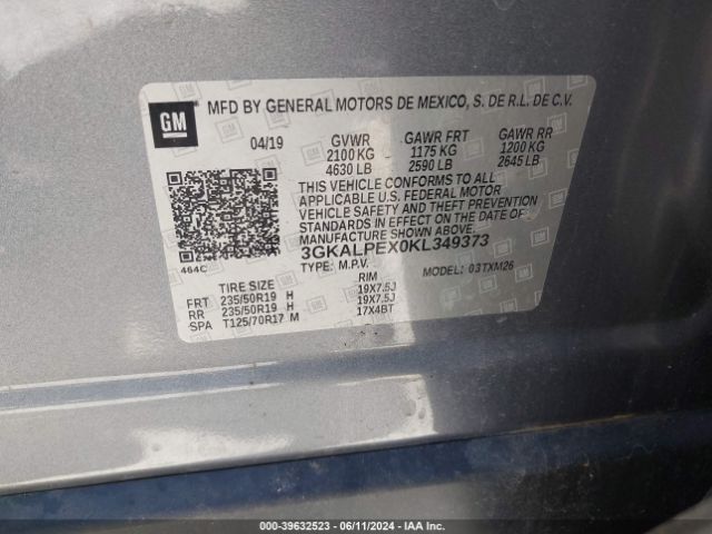 3GKALPEX0KL349373 GMC Terrain Slt