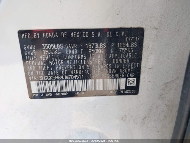 Honda FIT EX 2018 3HGGK5H84JM704511 Image 9