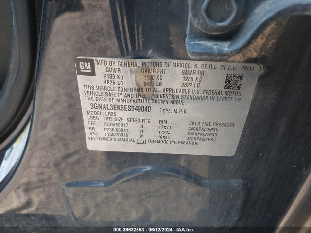 Chevrolet Captiva Sport Lt 2014 3GNAL3EK6ES549040 Image 9