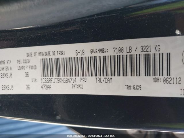 1C6SRFJT9KN584714 RAM 1500 Laramie