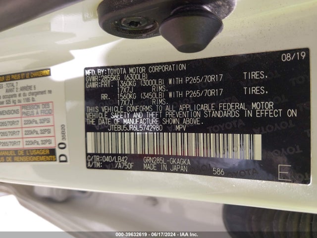 Toyota 4runner Sr5 Premium 2020 JTEBU5JR6L5742980 Image 9