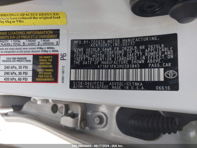 Toyota CAMRY LE 2017 4T1BF1FK3HU391845 Image 6