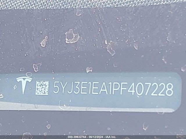 5YJ3E1EA1PF407228 Tesla Model 3 Rear-wheel Drive