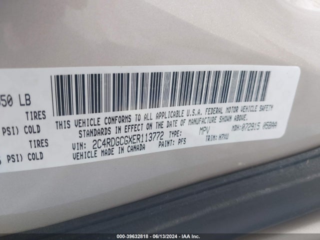 Dodge Grand Caravan Sxt 2014 2C4RDGCGXER113772 Image 9