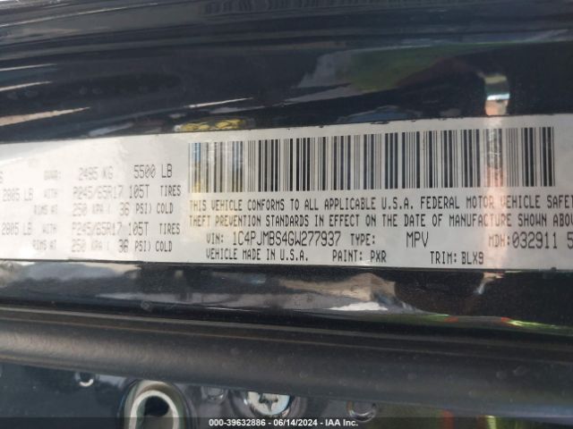 1C4PJMBS4GW277937 Jeep Cherokee Trailhawk