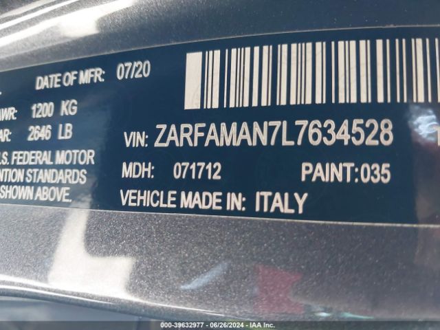 ZARFAMAN7L7634528 Alfa Romeo Giulia Rwd