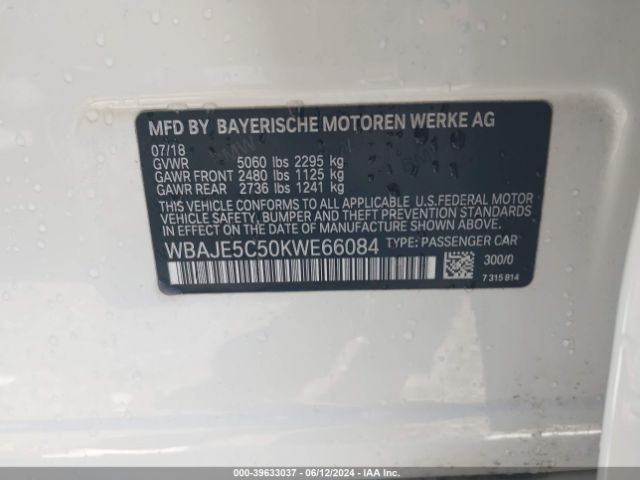 WBAJE5C50KWE66084 BMW 540I