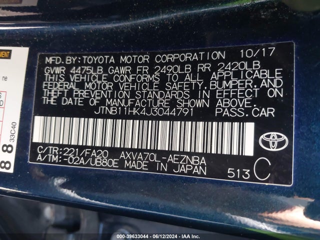 Toyota CAMRY LE 2018 JTNB11HK4J3044791 Image 9