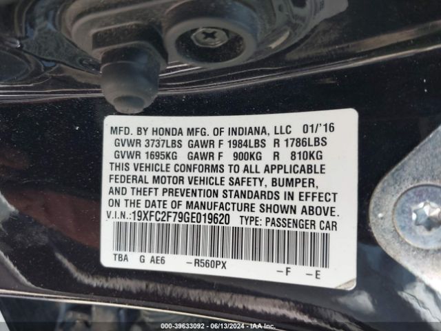 19XFC2F79GE019620 Honda CIVIC EX