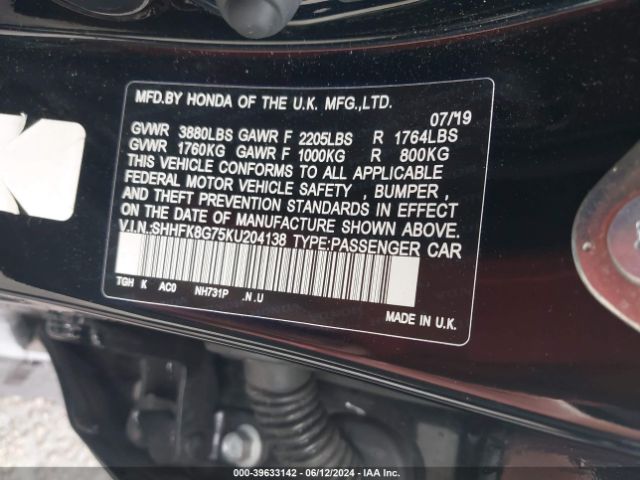 SHHFK8G75KU204138 Honda Civic Type R Touring