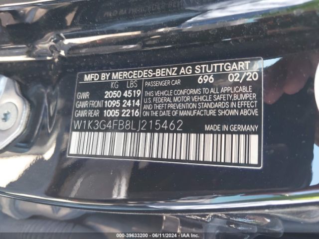 W1K3G4FB8LJ215462 Mercedes-Benz A 220 4matic