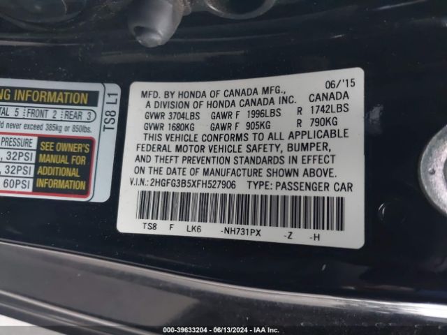 2HGFG3B5XFH527906 Honda Civic Lx