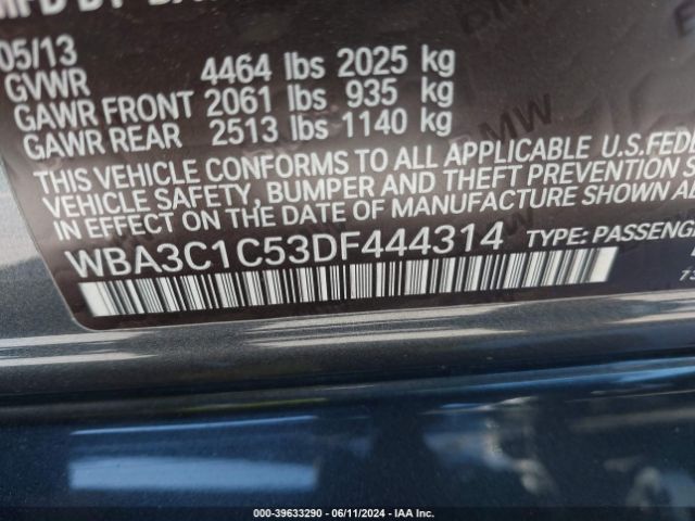 2013 BMW 328I WBA3C1C53DF444314 Photo 8