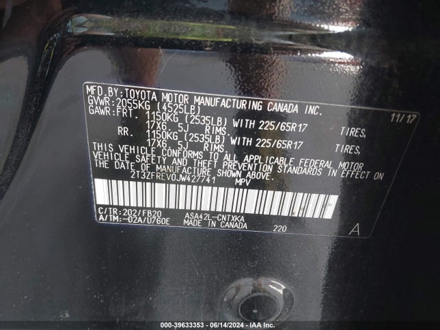 Toyota RAV4 LE 2018 2T3ZFREV0JW427741 Image 9