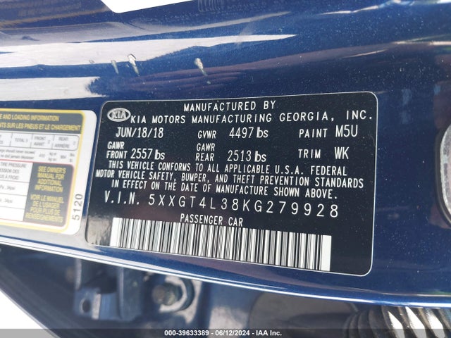 KIA Optima Lx 2019 5XXGT4L38KG279928 Image 9